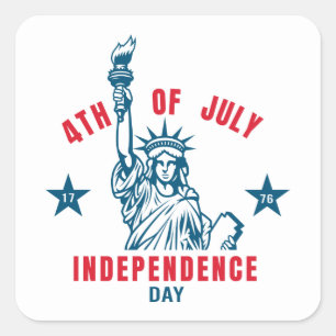 4th of July Square Sticker
