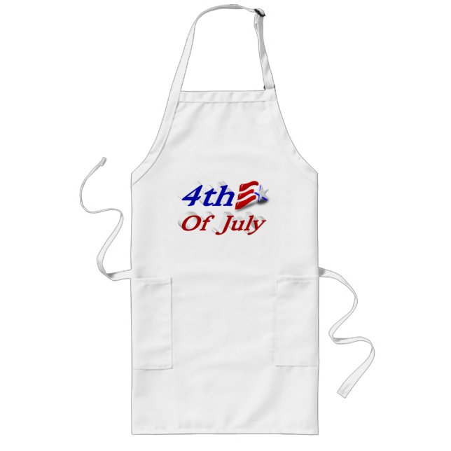 4th of July Star Stripes Long Apron (Front)