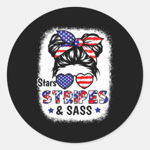 4th Of July Star Stripes S Usa Flag Patriotic Kids Classic Round Sticker