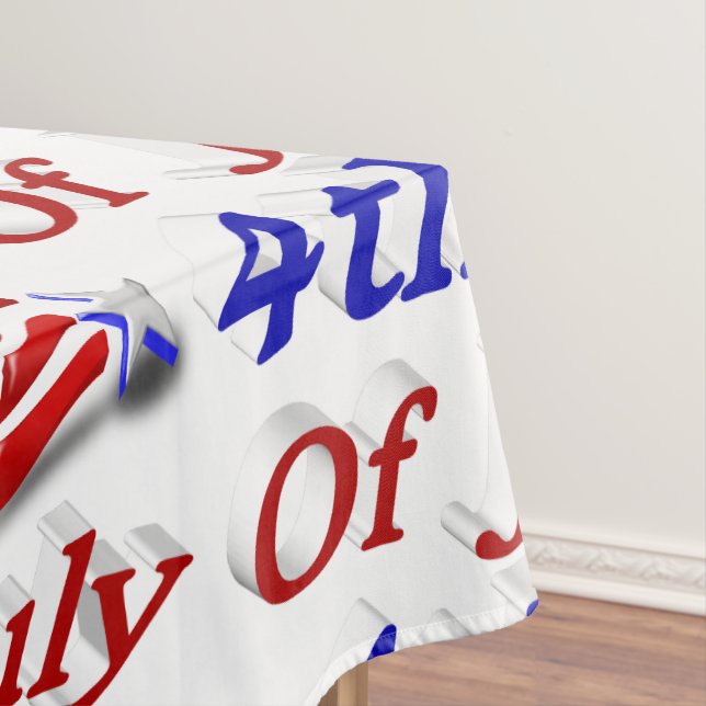 4th of July Star Stripes Tablecloth (In Situ)