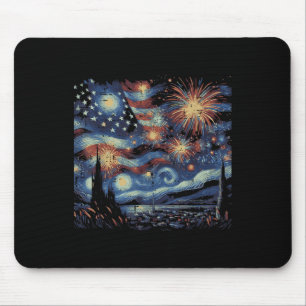 4th Of July Starry Night Usa Fireworks Women Men K Mouse Mat