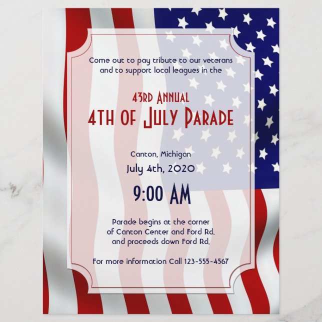 4th of July Stars and Stripes Forever Flag Flyer (Front)