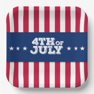 4th of July Stars and Stripes Paper Plate