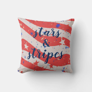 4th of July Stars and Stripes Patriotic Flag Cushion