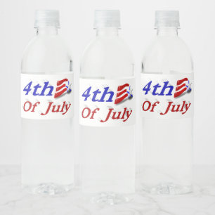 4th of July Stars and Stripes Water Bottle Label