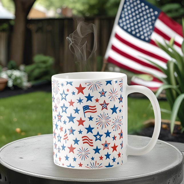 4th of July Stars & Fireworks Mug (Creator Uploaded)