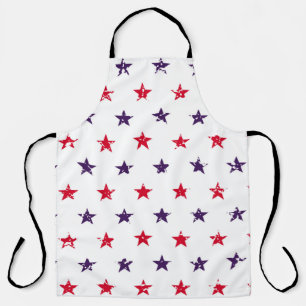 4th of July Stars Grunge Abstract Seamless Pattern Apron