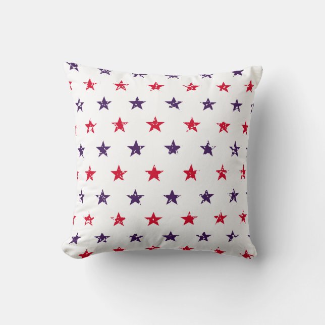 4th of July Stars Grunge Abstract Seamless Pattern Cushion (Front)