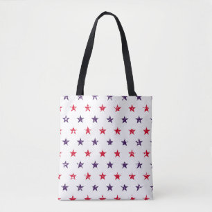 4th of July Stars Grunge Abstract Seamless Pattern Tote Bag