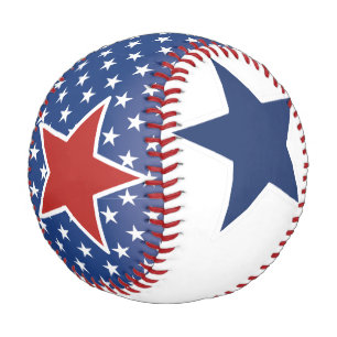 4th of July Stars, Red White and Blue Baseball