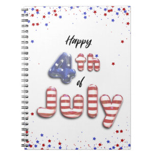 4th of July Stars Stripes Foil Balloons Notebook