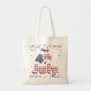 4th of July Stars Stripes Foil Balloons Tote Bag
