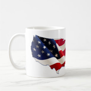 4th of July, Stars & Stripes Map of US, Mug