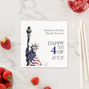 4th of July Statue of Liberty Family Reunion Napkin