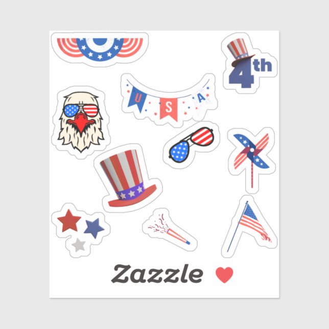 4th of July Stickers (Sheet)