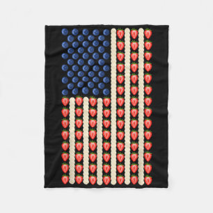 4th Of July Strawberry Jello Usa Flag Cake Men Wom Fleece Blanket