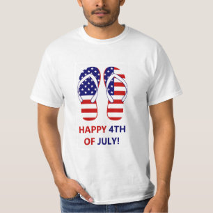 4th of July Summer Flip Flops Stars and Stripes T-Shirt