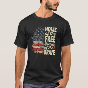 4th Of July Sunflower Home Of The Free Because Of  T-Shirt