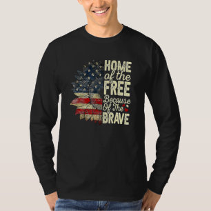 4th Of July Sunflower Home Of The Free Because Of T-Shirt