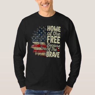 4th Of July Sunflower Home Of The Free Because Of T-Shirt