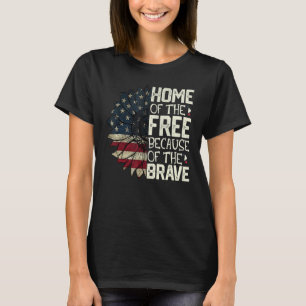 4th Of July Sunflower Land Of The Free Because Of  T-Shirt