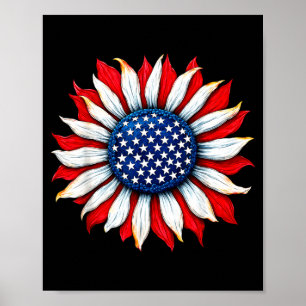 4th Of July Suower Usa Aamerican Flag Patriotic Poster