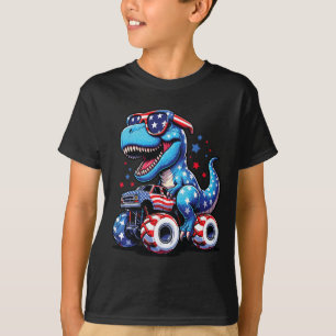 4th Of July T Rex Dino Trex Dinosaur Monster Truck T-Shirt