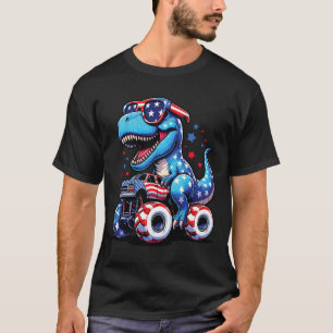 4th Of July T Rex Dino Trex Dinosaur Monster Truck T-Shirt