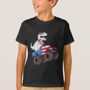 4th Of July T Rex Dino Trex Dinosaur Monster Truck T-Shirt