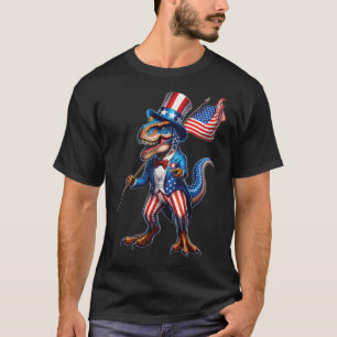 4th Of July T-rex Usa Patriotic American Flag T-Shirt