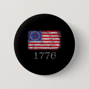 4th Of July T Shirt American Flag Betsy Ross 1776 6 Cm Round Badge