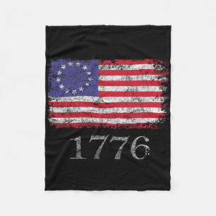 4th Of July T Shirt American Flag Betsy Ross 1776 Fleece Blanket