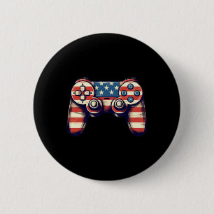 4th Of July T Shirt Video Game Kids Boys Men 6 Cm Round Badge