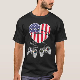 4Th Of July T Video Game Gamer Kids Boys Men USA T-Shirt