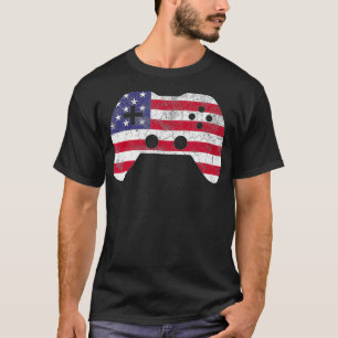 4th Of July T  Video Game Gamer Kids Boys Men USA  T-Shirt