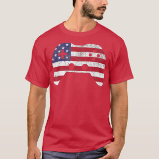 4th Of July T  Video Game Gamer Kids Boys Men USA  T-Shirt