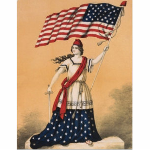 4th of July Table Centerpiece - PATRIOTIC SYMBOLS Standing Photo Sculpture