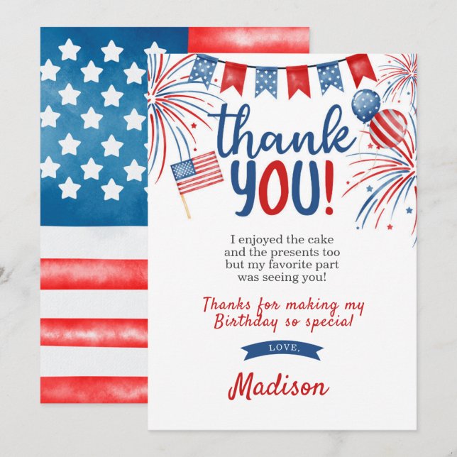 4th of July Thank You Card (Front/Back)