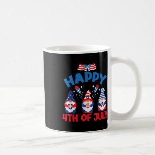 4th Of July Three Gnomes Celebrating Usa Independe Coffee Mug