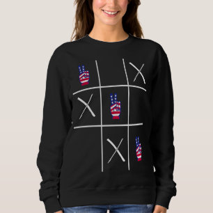 4th of July Tic Tac Toe Peace Sign Sweatshirt