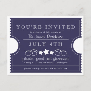 4th of July Ticket Invitation
