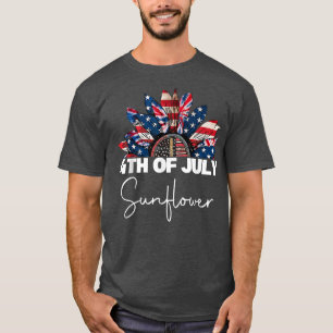 4th Of July Tie Dye Sunflower Patriotic Men Women T-Shirt