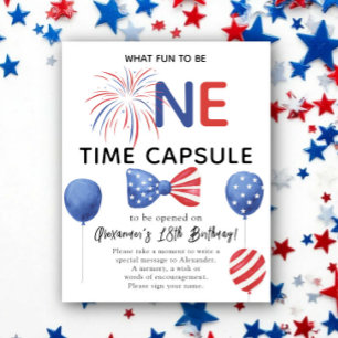 4TH OF JULY Time Capsule 1st birthday Poster