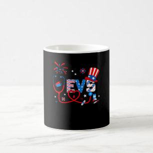4th Of July Tops For Women Stethoscope EVS Nurse G Coffee Mug