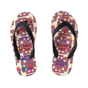 4th of July Trendy Patriotic Design Kid's Flip Flops