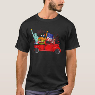4Th Of July Truck Funny Firecracker Burger Statue T-Shirt