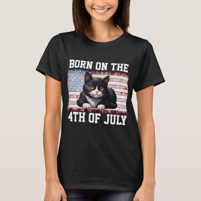 4TH OF JULY TUXEDO CAT T-SHIRTS (Front)