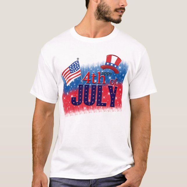 4th of July typography T-Shirt (Front)