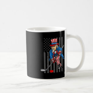 4th of July Uncle Sam Ice Hockey Boys American Fla Coffee Mug