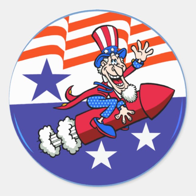 4th Of July Uncle Sam Sticker (Front)
